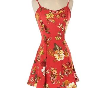 SHORT RED MIni FLOWER / floral DRESS